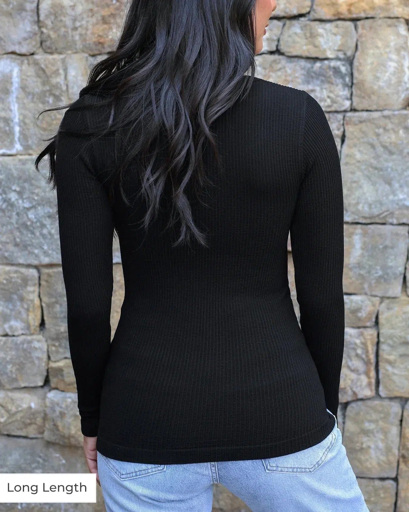 Long Length Long Sleeve Brami - Black