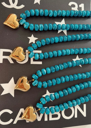 Teal Heart Necklace