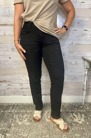 Ab Solution Black Straight Leg - Shop Hidden Treasure Boutique