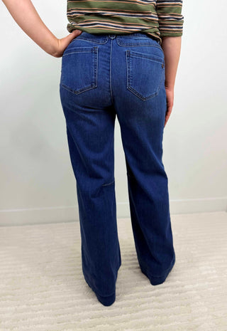 "Ab" Solution Double Side Seam Wide Leg Jeans - Shop Hidden Treasure Boutique