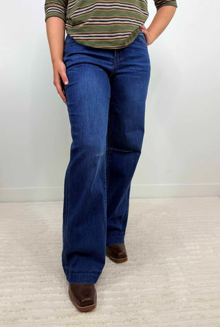 "Ab" Solution Double Side Seam Wide Leg Jeans - Shop Hidden Treasure Boutique