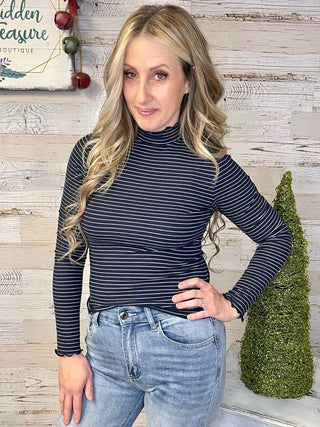 Aleene Ribbed Stripe Top - Shop Hidden Treasure Boutique
