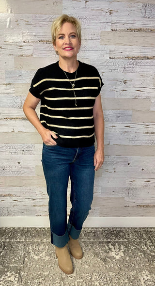 Allison Striped Sweater Top - Shop Hidden Treasure Boutique