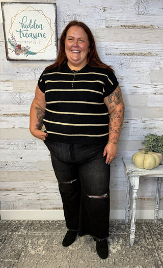 Allison Striped Sweater Top - Shop Hidden Treasure Boutique
