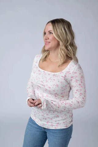 Alyssa Long Sleeve Top - Pretty in Pink - Shop Hidden Treasure Boutique