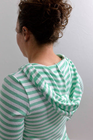 Amelia Green Striped Hoodie - Shop Hidden Treasure Boutique