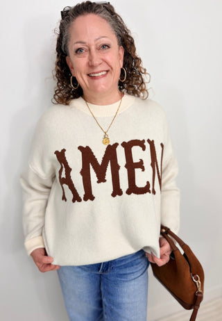 Amen Oversized Sweater - Shop Hidden Treasure Boutique