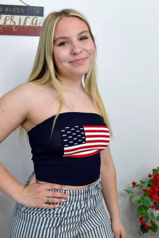 American Flag Tube Top - Shop Hidden Treasure Boutique