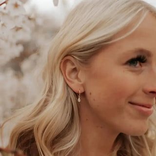 April Raindrop Dangle Hoops - Shop Hidden Treasure Boutique