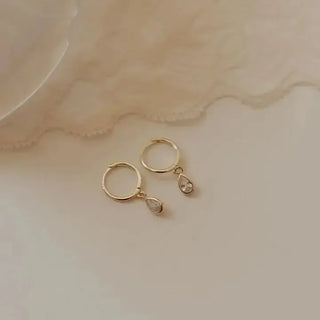 April Raindrop Dangle Hoops - Shop Hidden Treasure Boutique