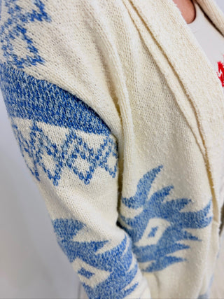 Aztec Shawl Collar Cardigan - Shop Hidden Treasure Boutique
