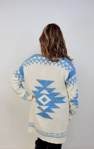 Aztec Shawl Collar Cardigan - Shop Hidden Treasure Boutique