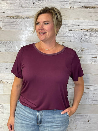 Basic Crew neck Tee - Fig - Shop Hidden Treasure Boutique