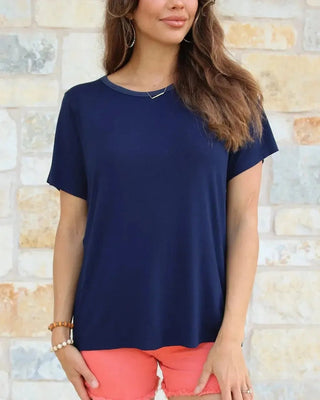 Basic Crew Neck Tee - Midnight - Shop Hidden Treasure Boutique