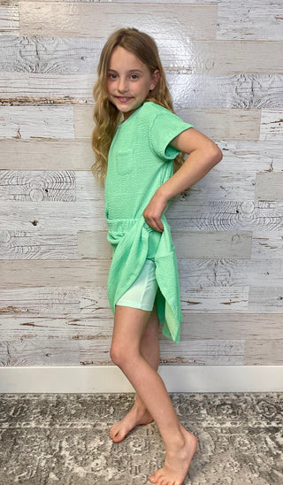Beachy Green Scrunchy Skort - Shop Hidden Treasure Boutique