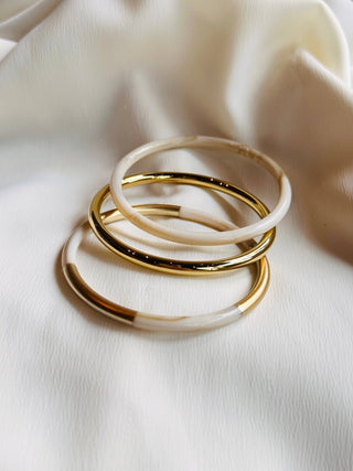 Billie Resin Bracelets-White - Shop Hidden Treasure Boutique