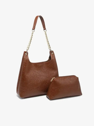 Birch Brown Gloss Shoulder Bag - Shop Hidden Treasure Boutique