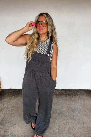 Black Boho Overalls - Shop Hidden Treasure Boutique
