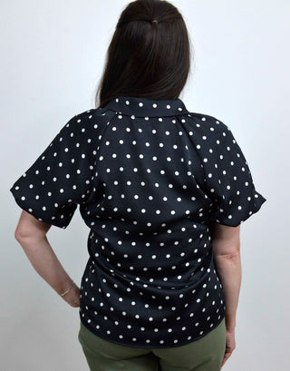 Black Polka Dot Blouse - Shop Hidden Treasure Boutique