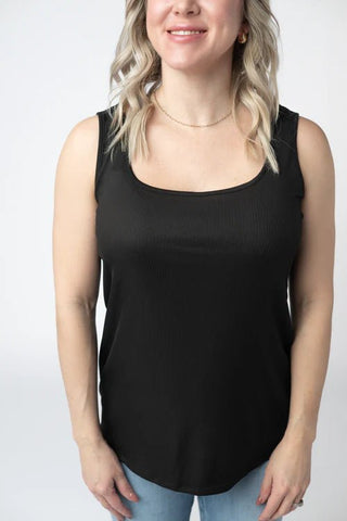 Black Ribbed Tank - Shop Hidden Treasure Boutique