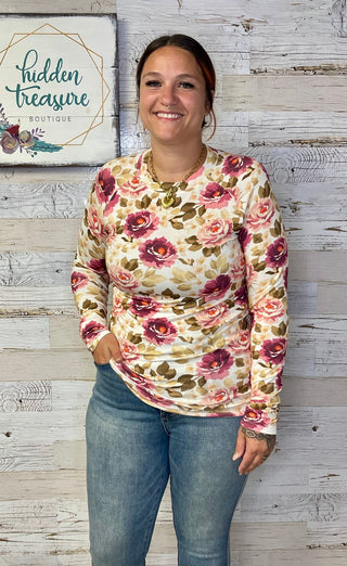 Blair Autumn Blossom Floral Top - Shop Hidden Treasure Boutique
