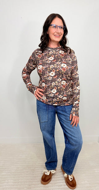 Blair Blushwood Floral Top - Shop Hidden Treasure Boutique