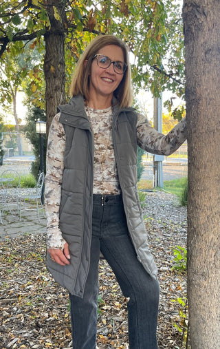 Blair Neutral Leaves Top - Shop Hidden Treasure Boutique