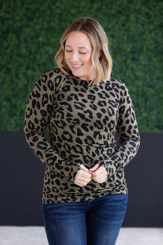 Blair Olive Animal Print Top - Shop Hidden Treasure Boutique