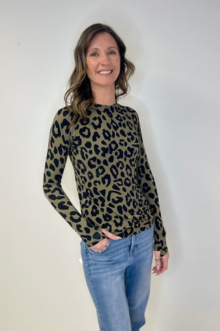 Blair Olive Animal Print Top - Shop Hidden Treasure Boutique