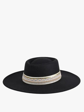 Blaze Multi Trim Black Fedora - Shop Hidden Treasure Boutique