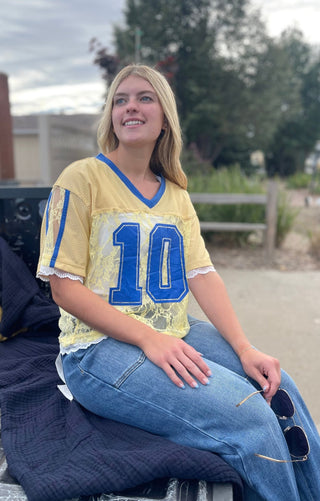 Bleacher Babe Lace Jersey - Shop Hidden Treasure Boutique