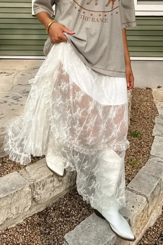 Blooming White Maxi Skirt - Shop Hidden Treasure Boutique