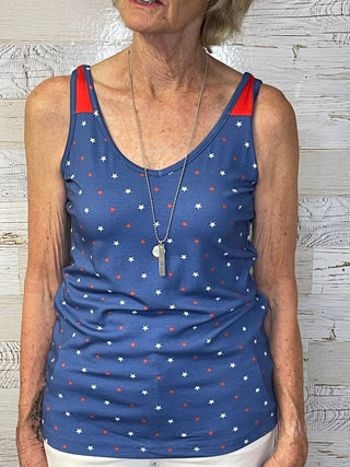 Blue Freedom Stars Tank - Shop Hidden Treasure Boutique