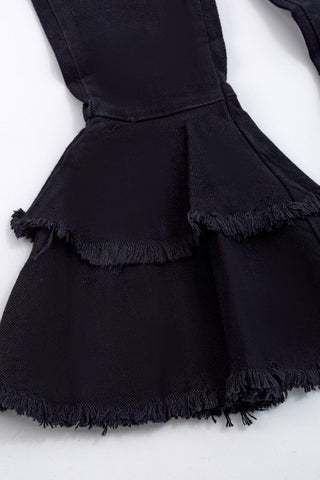 Bold Black Denim Flares - Shop Hidden Treasure Boutique