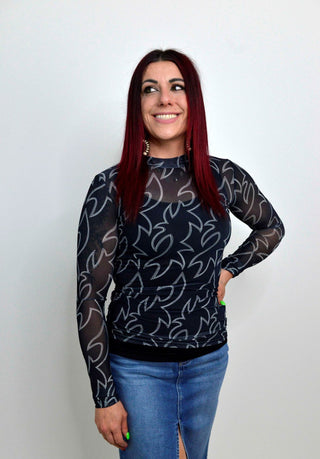 Boot Stitch Mesh Top - Shop Hidden Treasure Boutique