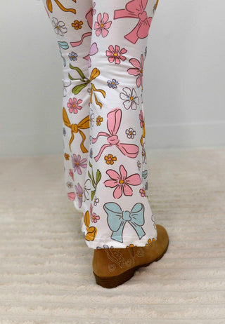 Bow Floral Print Flare Pant Set - Shop Hidden Treasure Boutique