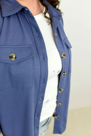Brenna Button Down - Denim - Shop Hidden Treasure Boutique
