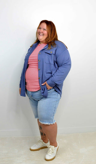 Brenna Button Down - Denim - Shop Hidden Treasure Boutique