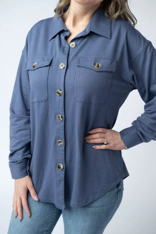 Brenna Button Down - Denim - Shop Hidden Treasure Boutique