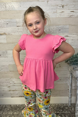 Bright Pink Ruffle Shirt - Shop Hidden Treasure Boutique