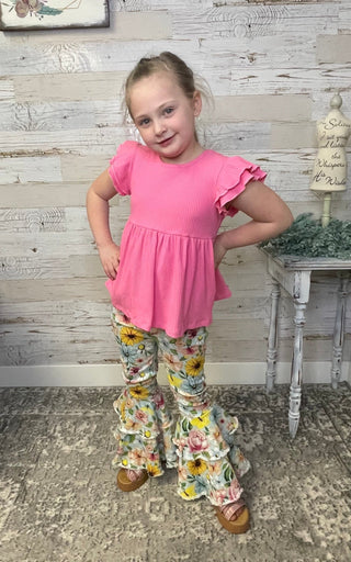 Bright Pink Ruffle Shirt - Shop Hidden Treasure Boutique