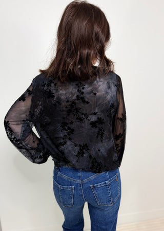 Bubble Hem Black Printed Blouse - Shop Hidden Treasure Boutique