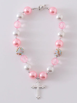 Bubblegum Cross Necklace - Shop Hidden Treasure Boutique