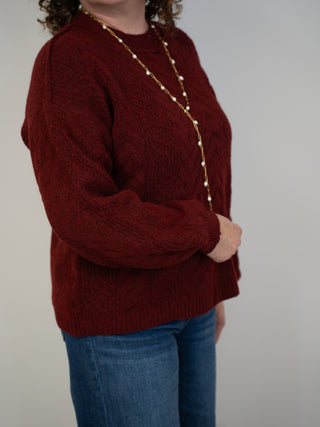 Burgundy Dakota Sweater - Shop Hidden Treasure Boutique