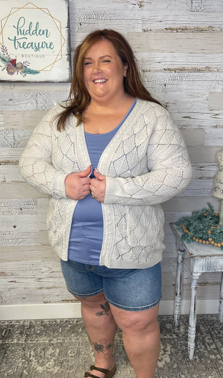 Carolyn Open Knit Cardigan - Shop Hidden Treasure Boutique