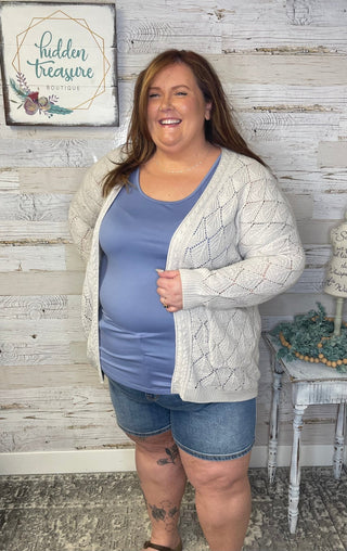 Carolyn Open Knit Cardigan - Shop Hidden Treasure Boutique
