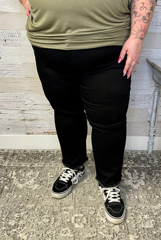 Cascade Curvy Black Str. Leg - Shop Hidden Treasure Boutique