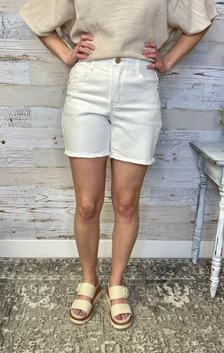 Cascade White 5" Shorts - Shop Hidden Treasure Boutique