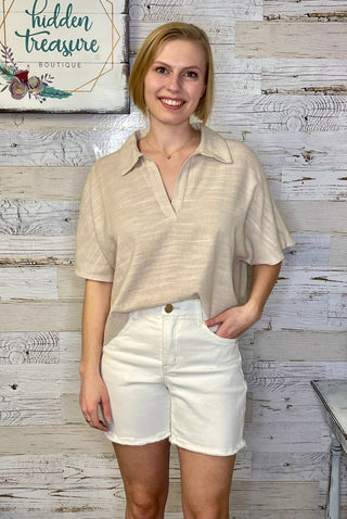 Cascade White 5" Shorts - Shop Hidden Treasure Boutique