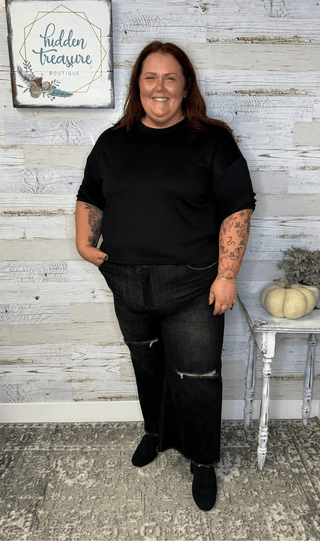 Casual Upgrade Luxe Top - Black - Shop Hidden Treasure Boutique